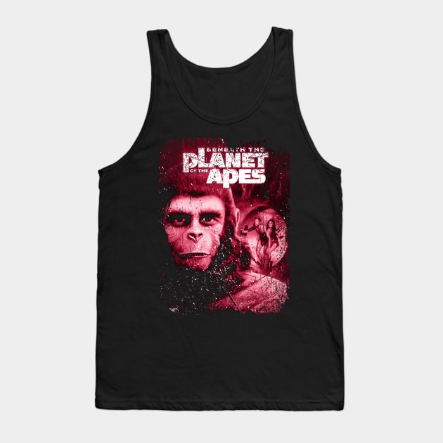 Dark Depths of Desolation Beneath The Planet Of The Apes Tank Top by Skateboarding Flaming Skeleton